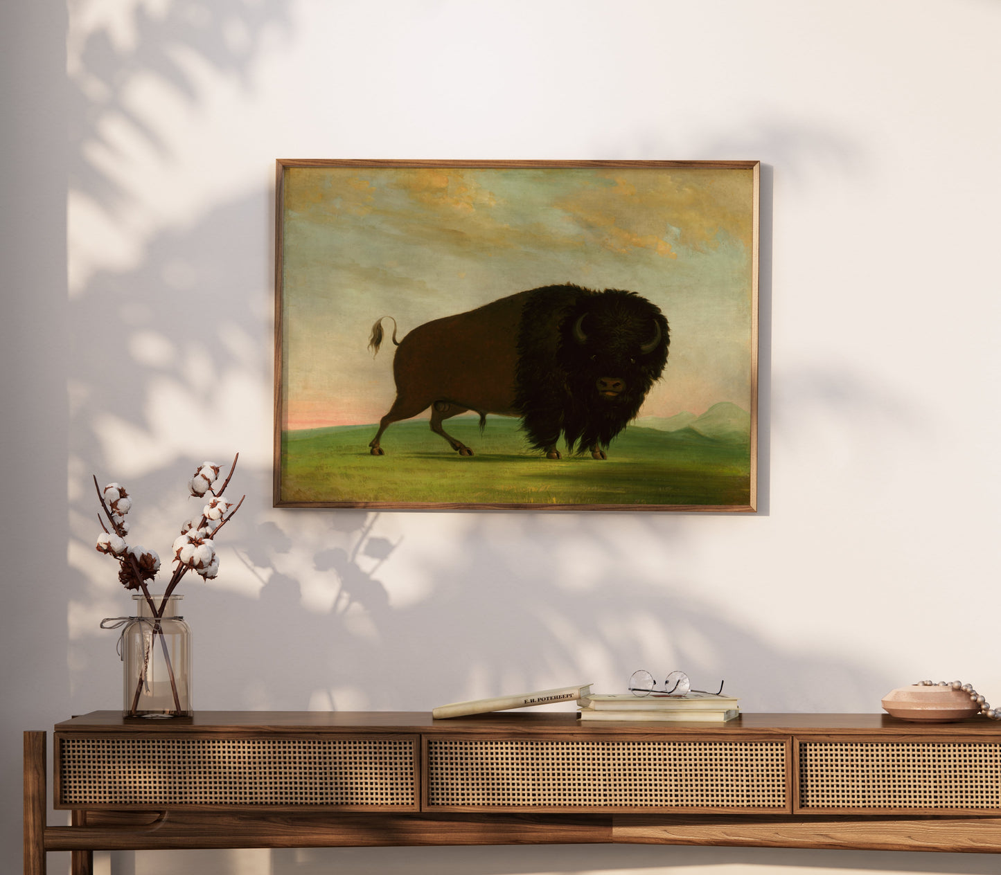 Premium Poster of Majestic Wild Bison on Grassland Art Print Posters