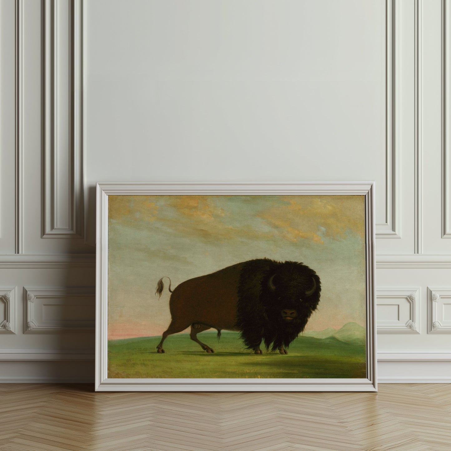 Premium Poster of Majestic Wild Bison on Grassland Art Print Posters