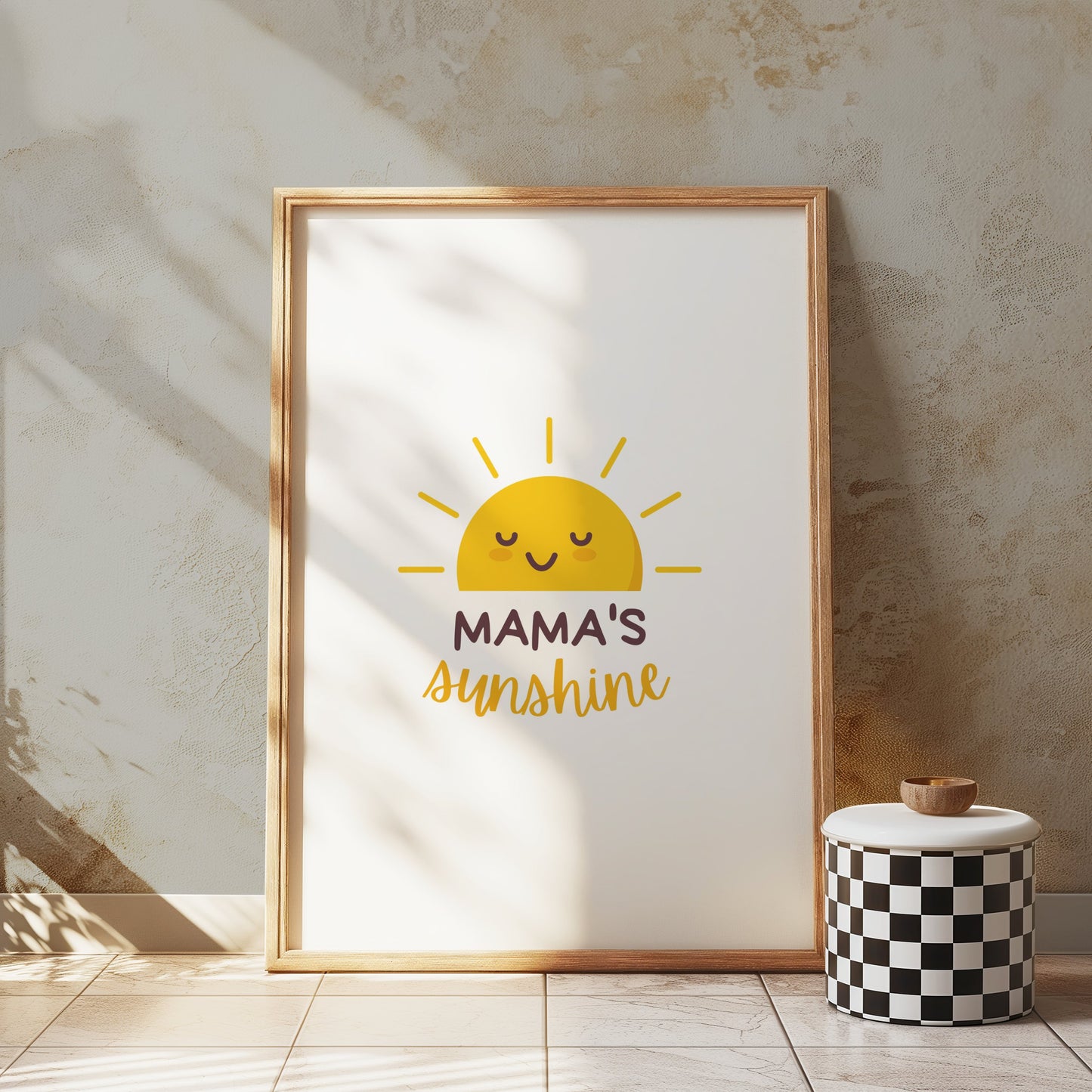 Premium Poster of Mama's Sunshine Happy Yellow Sun Illustration Posters
