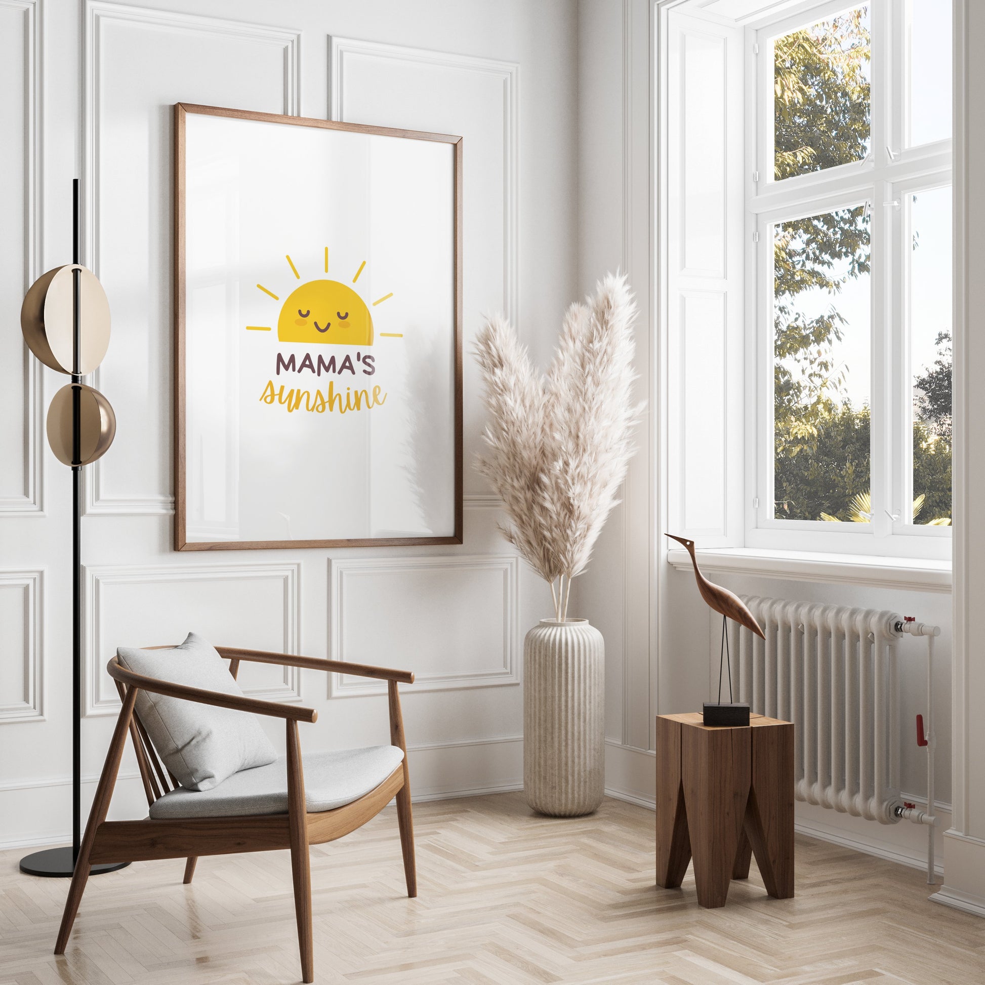 Premium Poster of Mama's Sunshine Happy Yellow Sun Illustration Posters