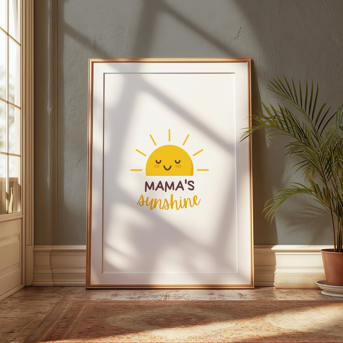 Premium Poster of Mama's Sunshine Happy Yellow Sun Illustration Posters