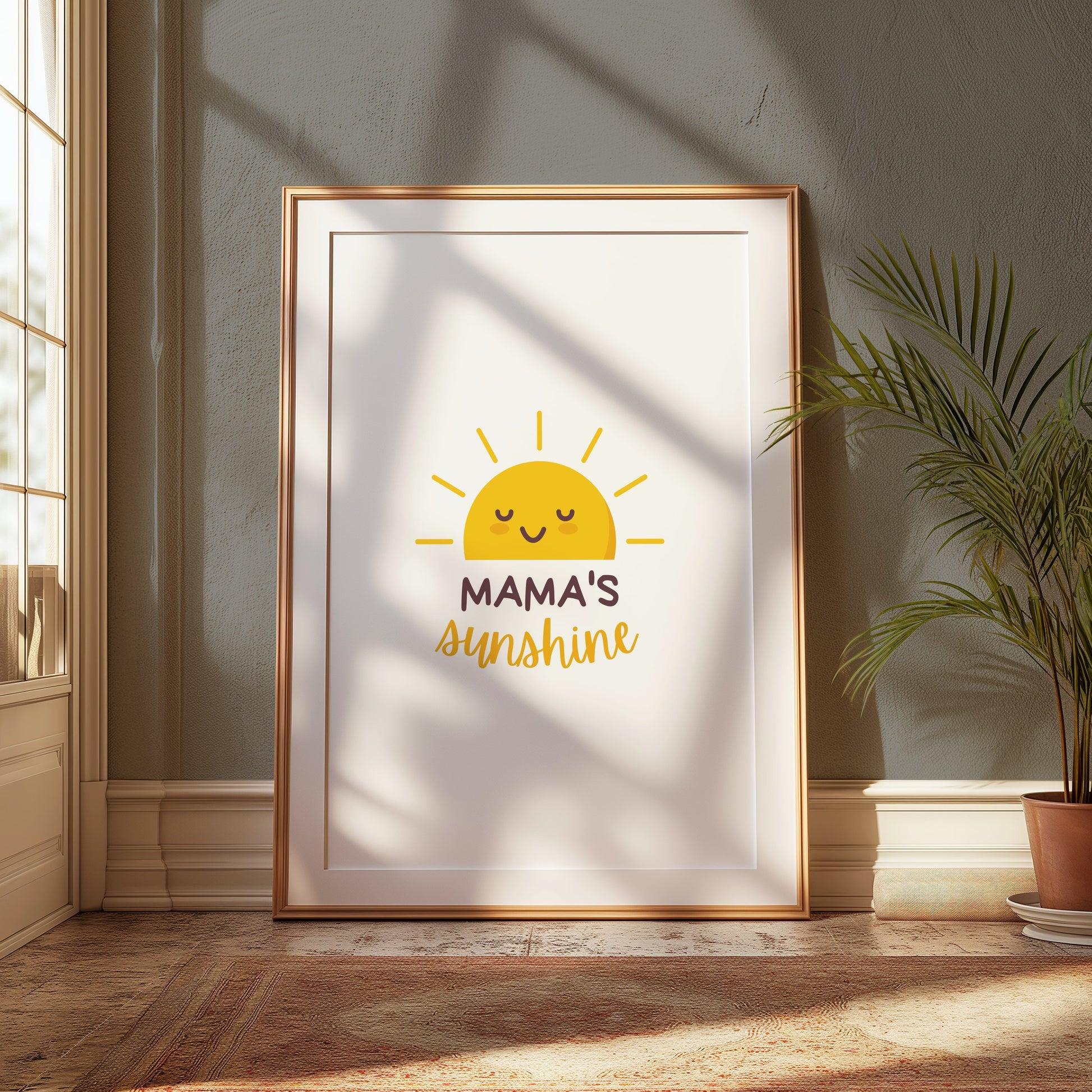 Premium Poster of Mama's Sunshine Happy Yellow Sun Illustration Posters