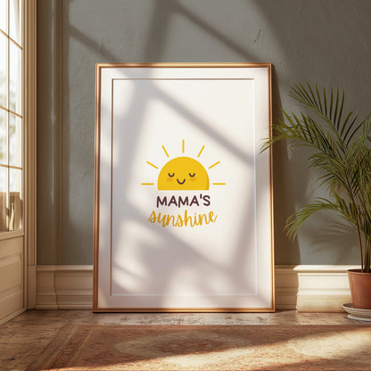 Premium Poster of Mama's Sunshine Happy Yellow Sun Illustration Posters
