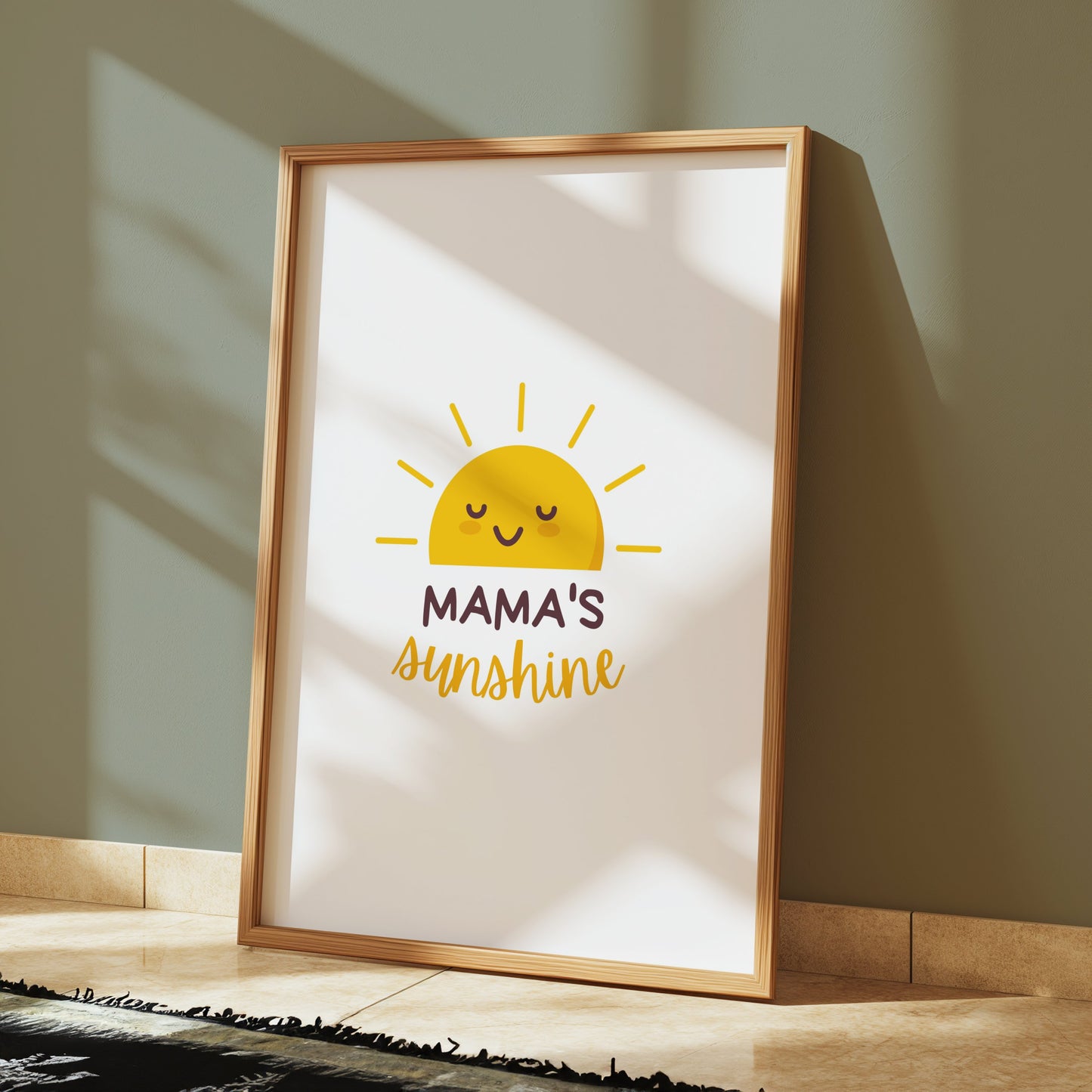 Premium Poster of Mama's Sunshine Happy Yellow Sun Illustration Posters