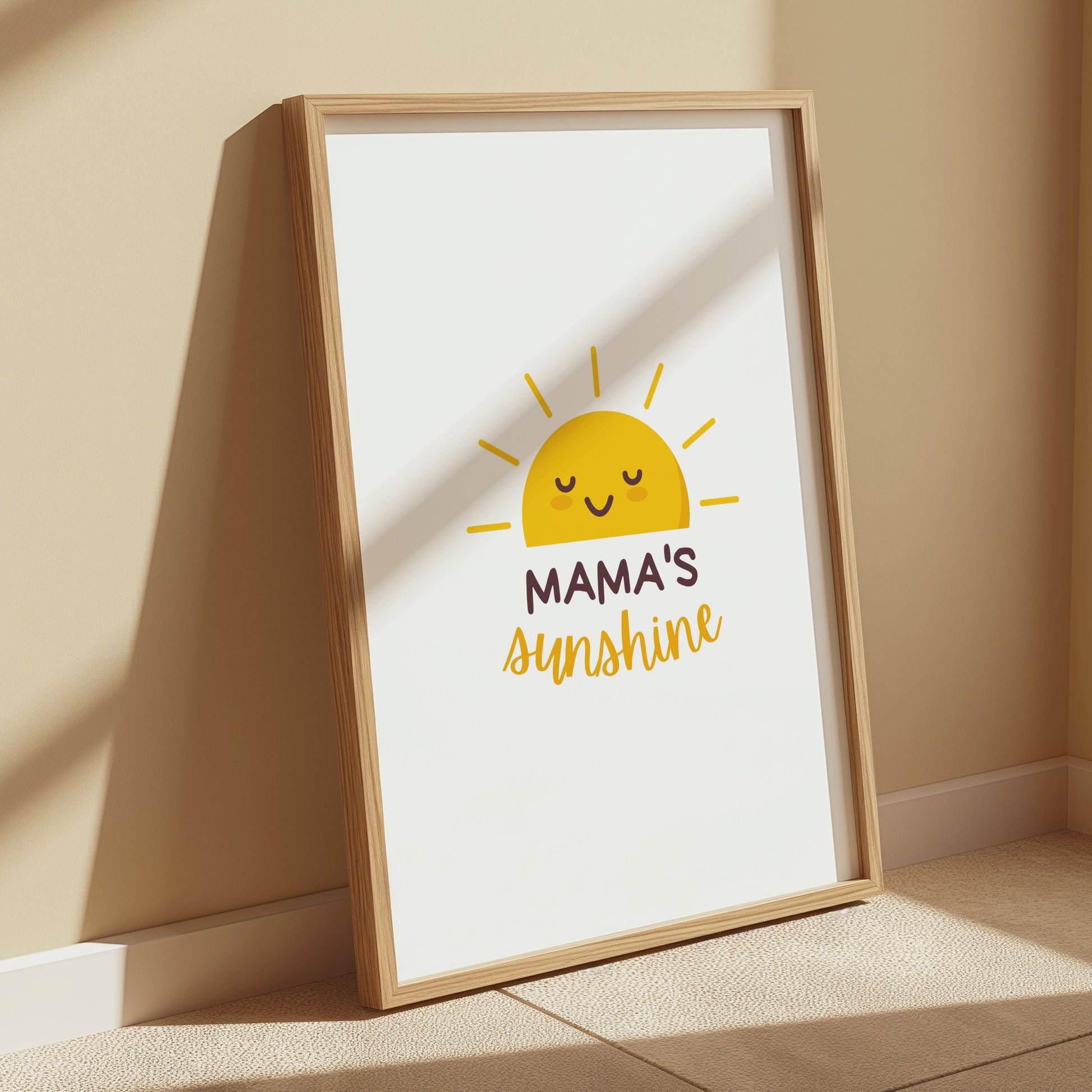 Premium Poster of Mama's Sunshine Happy Yellow Sun Illustration Posters