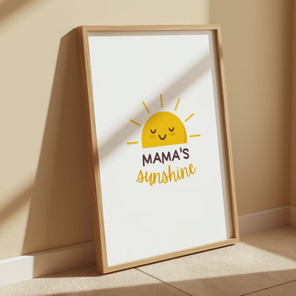 Premium Poster of Mama's Sunshine Happy Yellow Sun Illustration Posters
