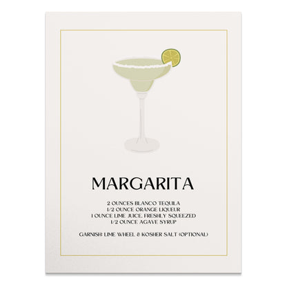 Premium Poster of Margarita Recipe Poster With Elegant Design Posters