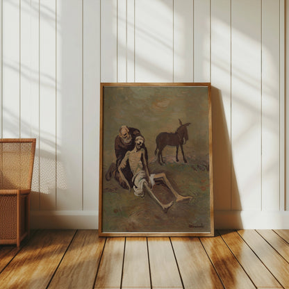 Premium Poster of Medieval Artwork Depicting Mourning Scene Posters