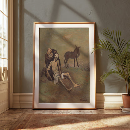 Premium Poster of Medieval Artwork Depicting Mourning Scene Posters