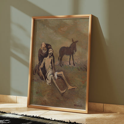 Premium Poster of Medieval Artwork Depicting Mourning Scene Posters