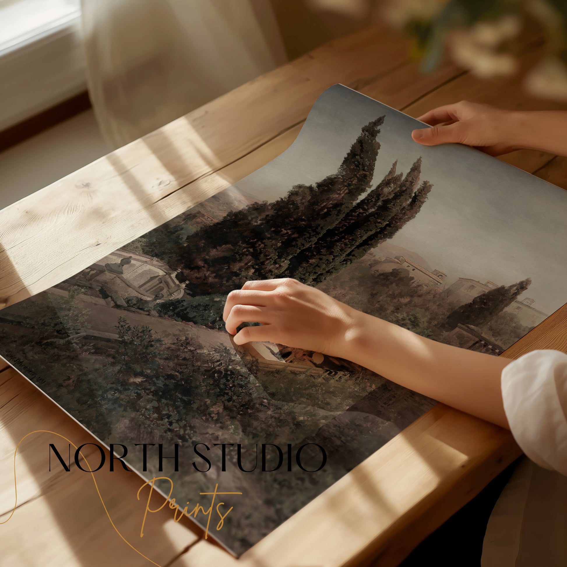 Premium Poster of Mediterranean Landscape Scene Wall Art Posters