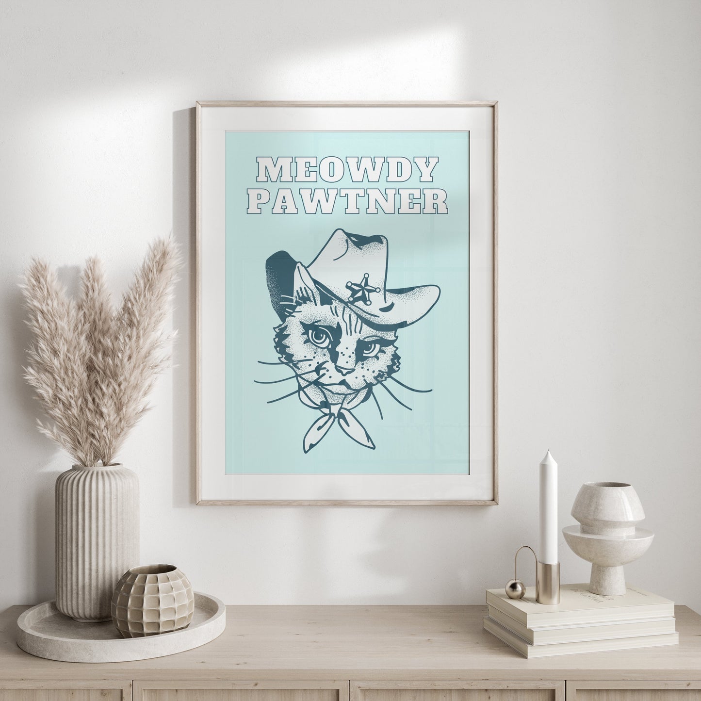 Premium Poster of Meowdy Pawtner Cat Dressed as Sheriff Posters
