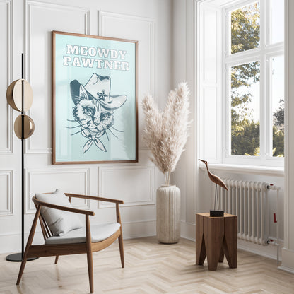 Premium Poster of Meowdy Pawtner Cat Dressed as Sheriff Posters