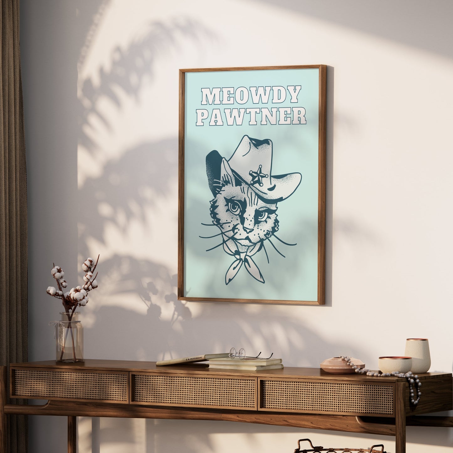 Premium Poster of Meowdy Pawtner Cat Dressed as Sheriff Posters