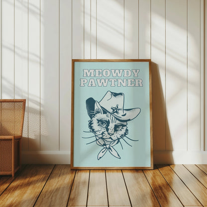 Premium Poster of Meowdy Pawtner Cat Dressed as Sheriff Posters