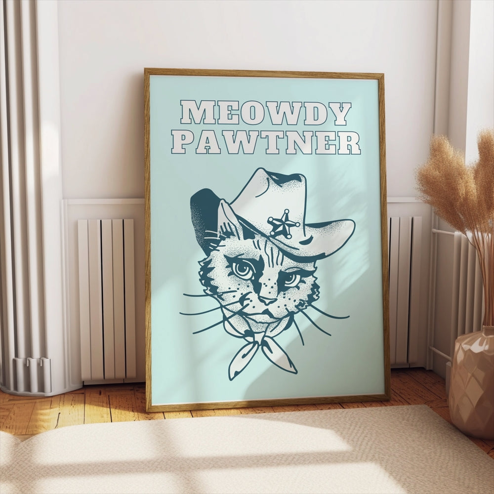 Premium Poster of Meowdy Pawtner Cat Dressed as Sheriff Posters