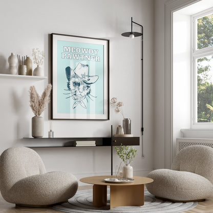 Premium Poster of Meowdy Pawtner Cat Dressed as Sheriff Posters