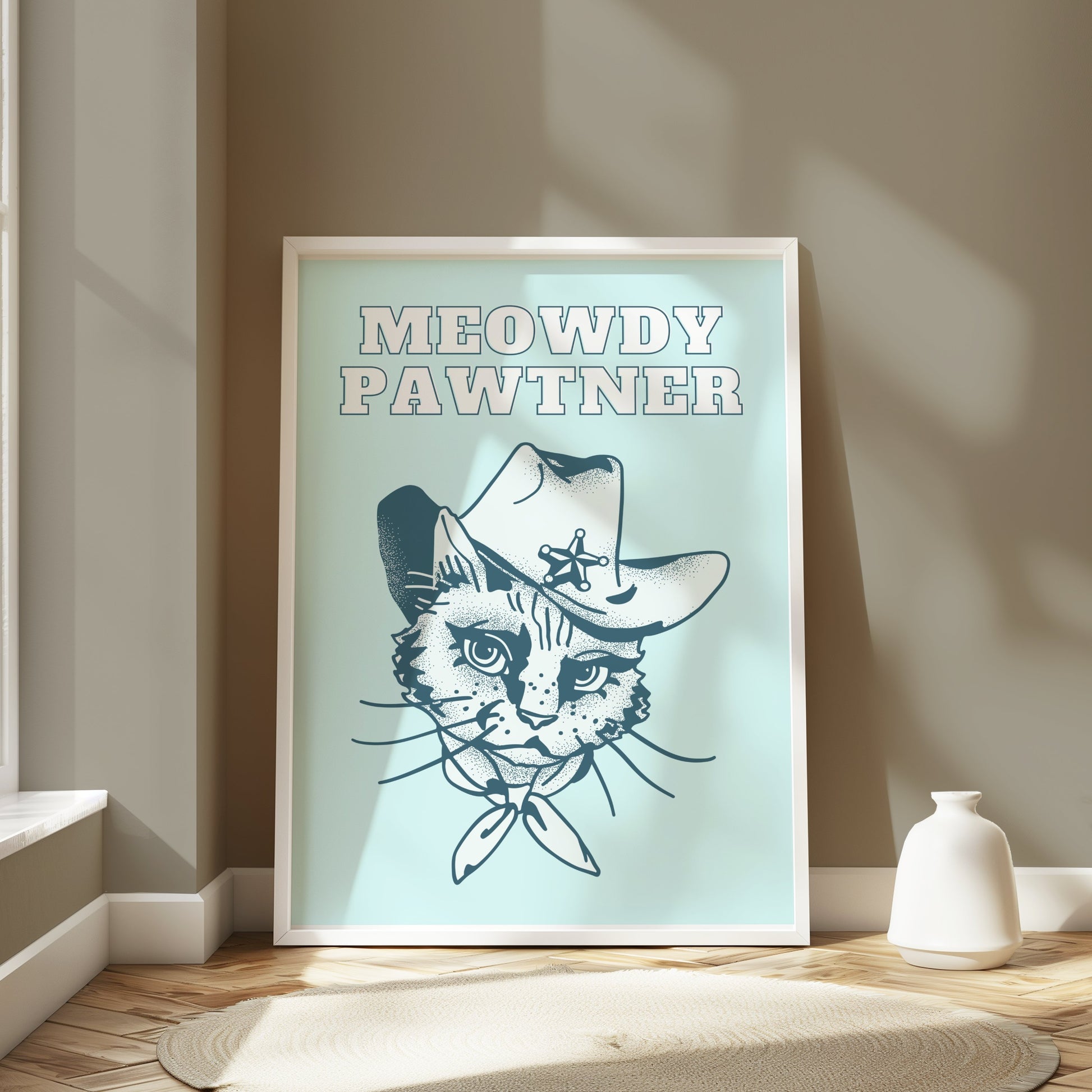 Premium Poster of Meowdy Pawtner Cat Dressed as Sheriff Posters