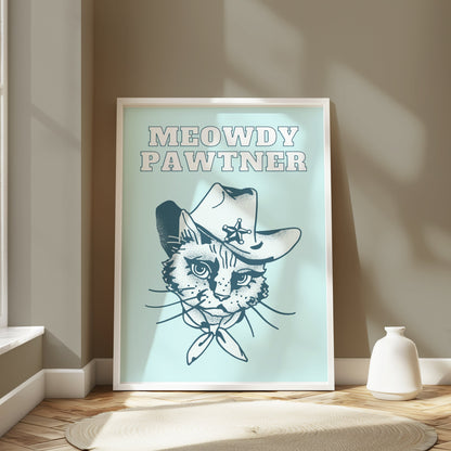 Premium Poster of Meowdy Pawtner Cat Dressed as Sheriff Posters