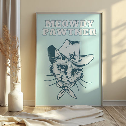Premium Poster of Meowdy Pawtner Cat Dressed as Sheriff Posters