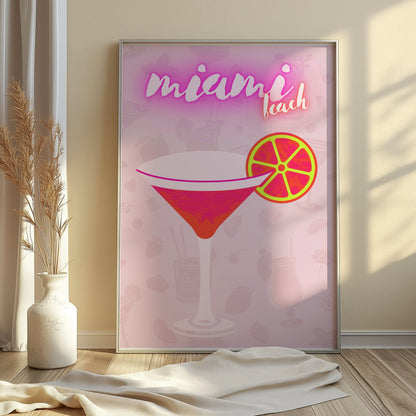 Premium Poster of Miami Beach Cocktail Art Posters