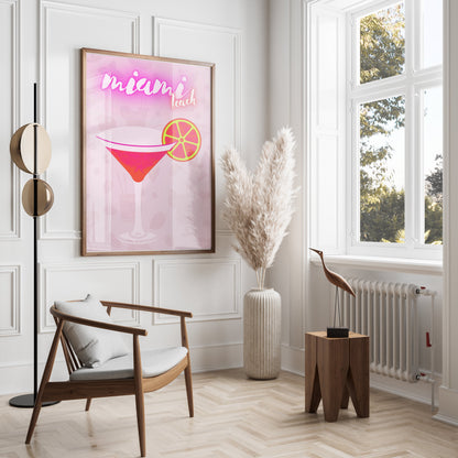 Premium Poster of Miami Beach Cocktail Art Posters