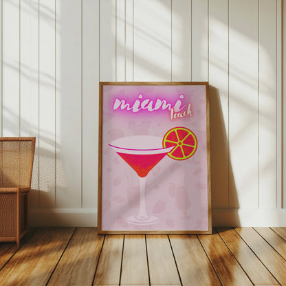 Premium Poster of Miami Beach Cocktail Art Posters