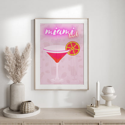 Premium Poster of Miami Beach Cocktail Art Posters