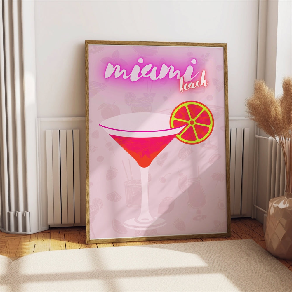 Premium Poster of Miami Beach Cocktail Art Posters
