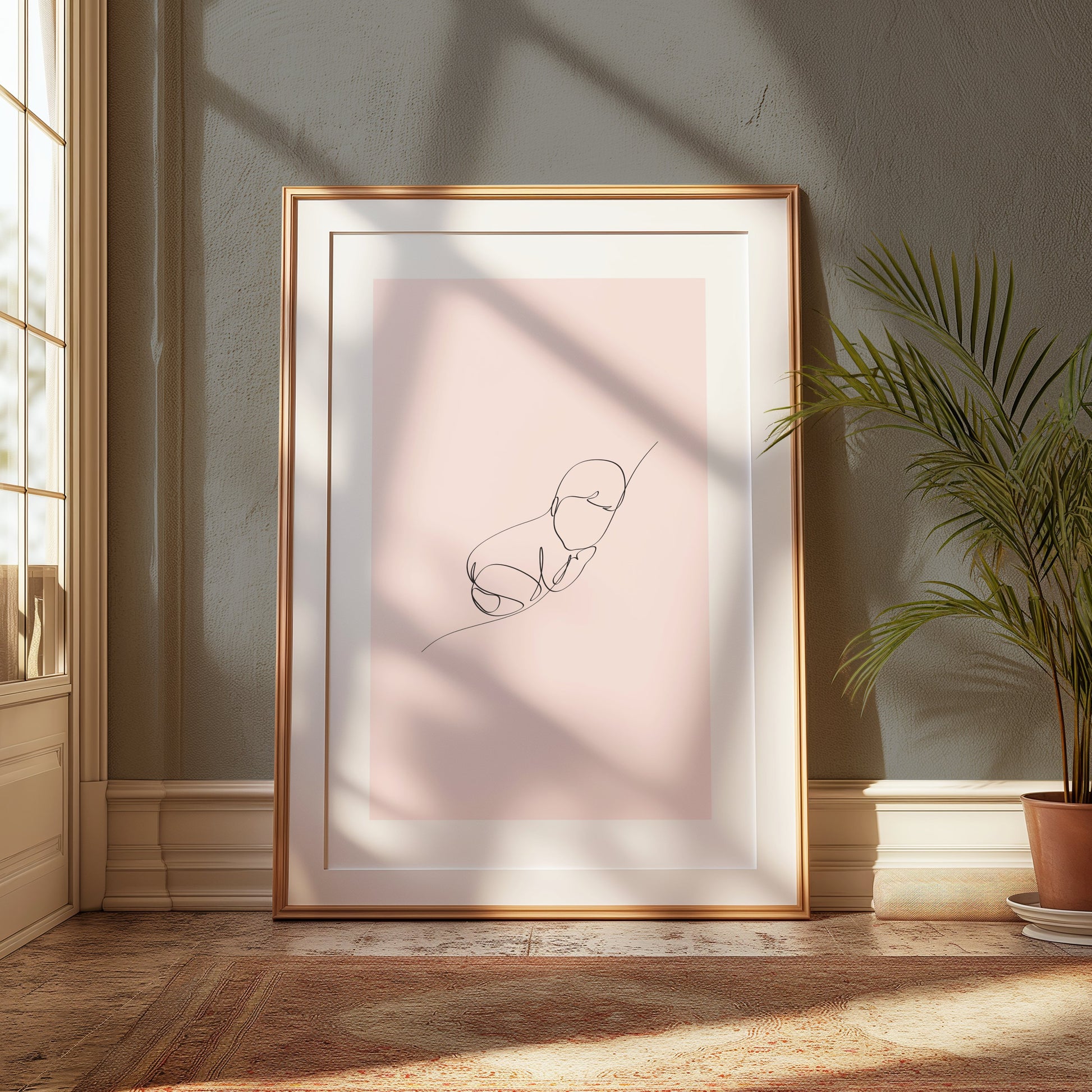 Premium Poster of Minimalist Abstract Line Art Baby Print Posters