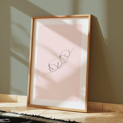 Premium Poster of Minimalist Abstract Line Art Baby Print Posters