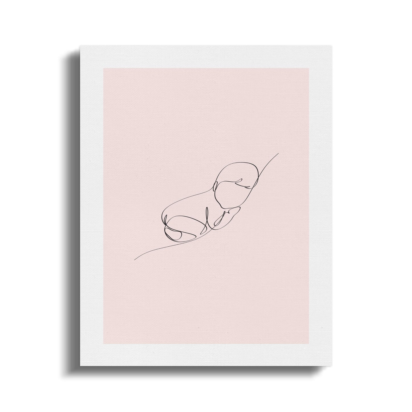 Premium Poster of Minimalist Baby Line Art Nursery Canvas Wraps