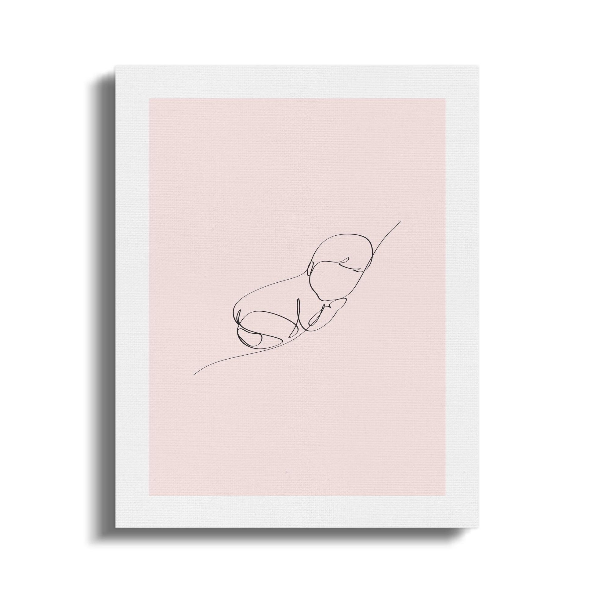 Premium Poster of Minimalist Baby Line Art Nursery Canvas Wraps