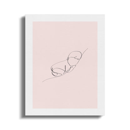 Premium Poster of Minimalist Baby Line Art Nursery Canvas Wraps