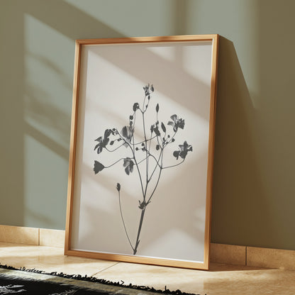 Premium Poster of Minimalist Black and White Floral Art Print Posters