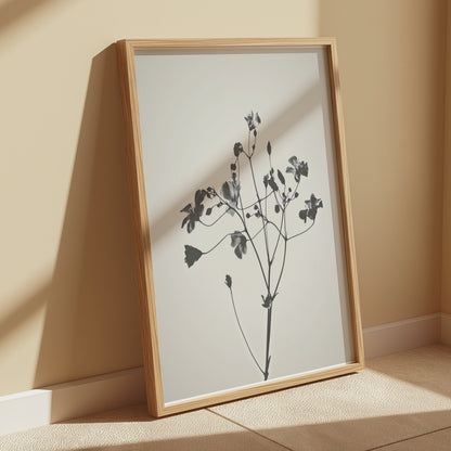 Premium Poster of Minimalist Black and White Floral Art Print Posters