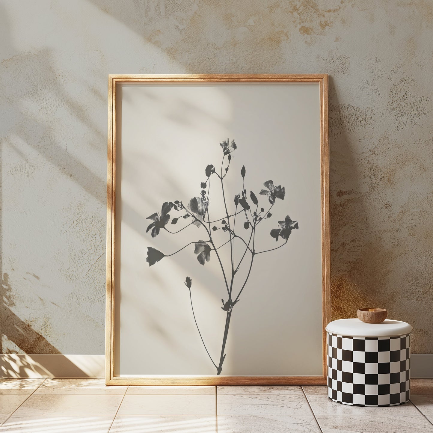 Premium Poster of Minimalist Black and White Floral Art Print Posters