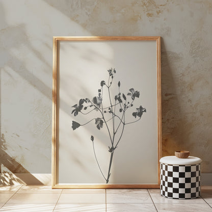 Premium Poster of Minimalist Black and White Floral Art Print Posters