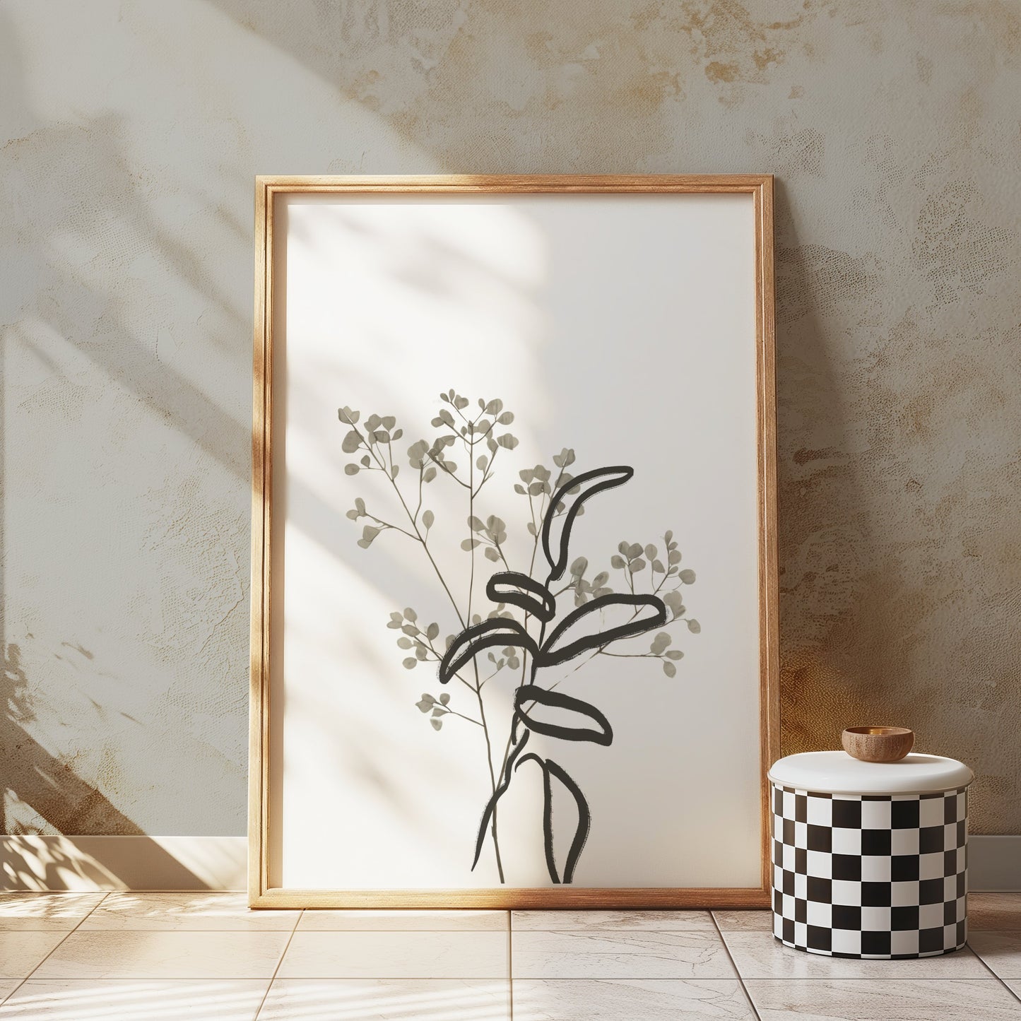 Premium Poster of Minimalist Botanical Art Plant Drawing Posters