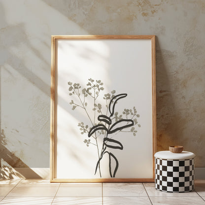 Premium Poster of Minimalist Botanical Art Plant Drawing Posters