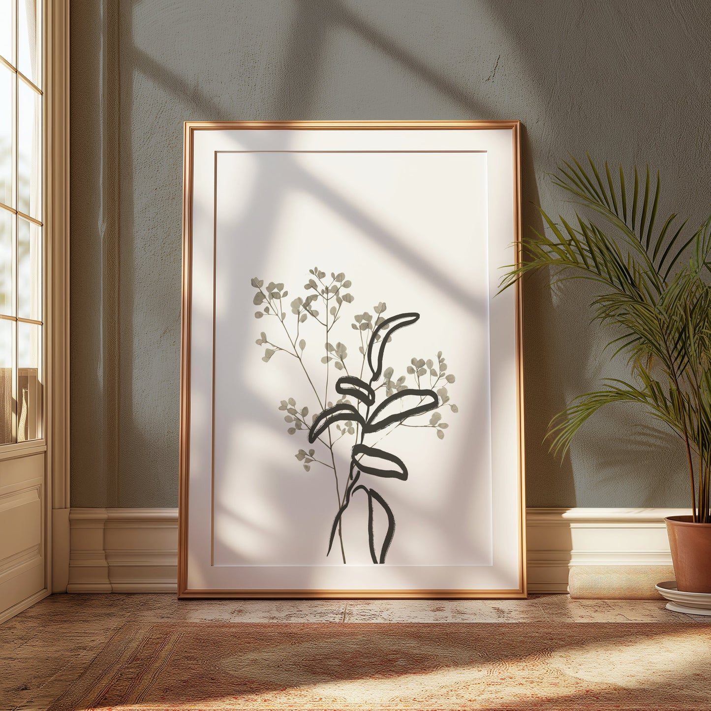 Premium Poster of Minimalist Botanical Art Plant Drawing Posters
