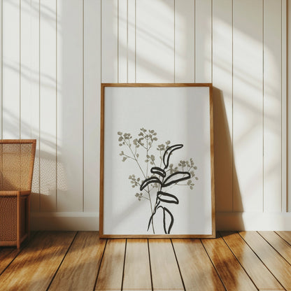 Premium Poster of Minimalist Botanical Art Plant Drawing Posters