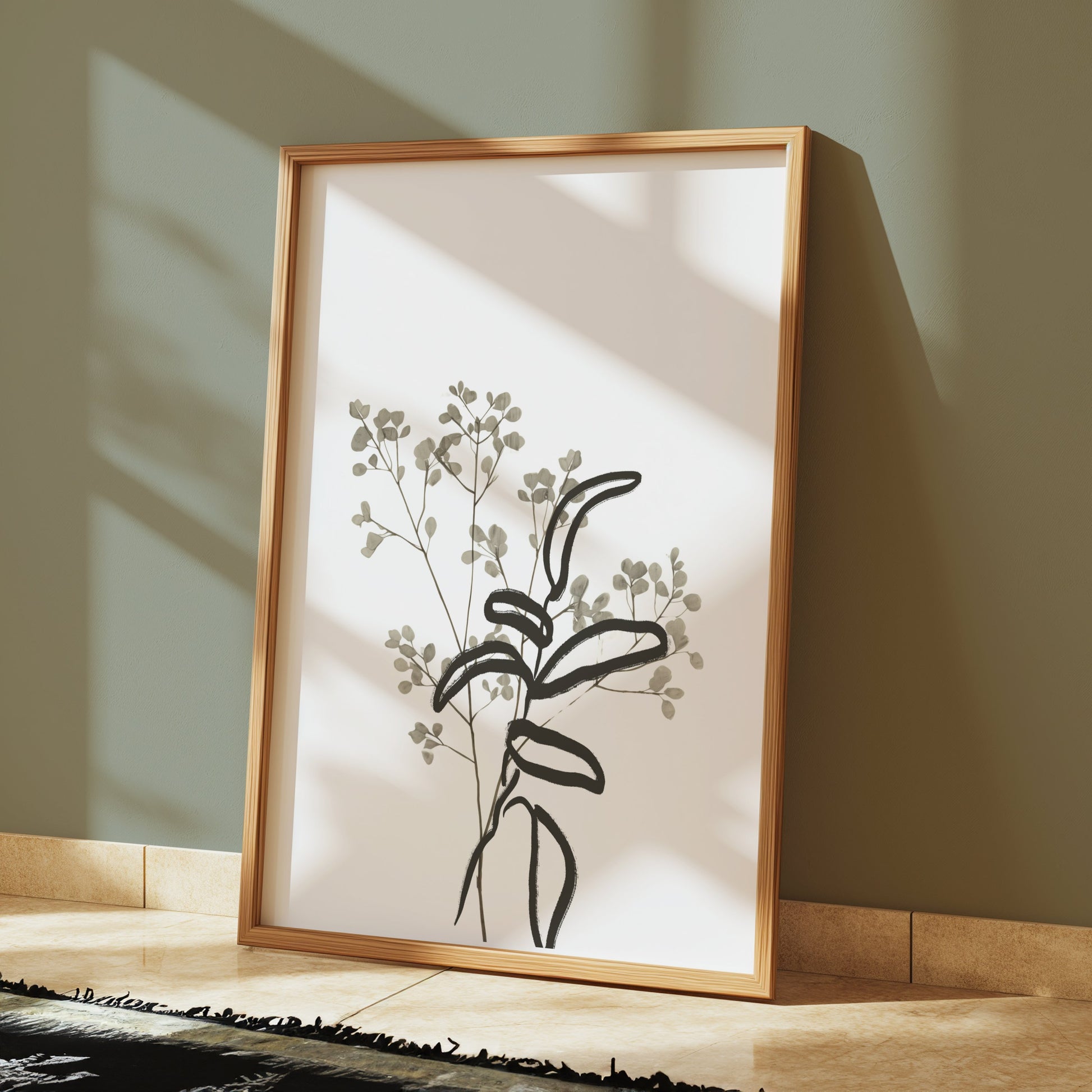 Premium Poster of Minimalist Botanical Art Plant Drawing Posters