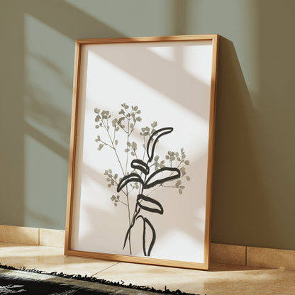 Premium Poster of Minimalist Botanical Art Plant Drawing Posters