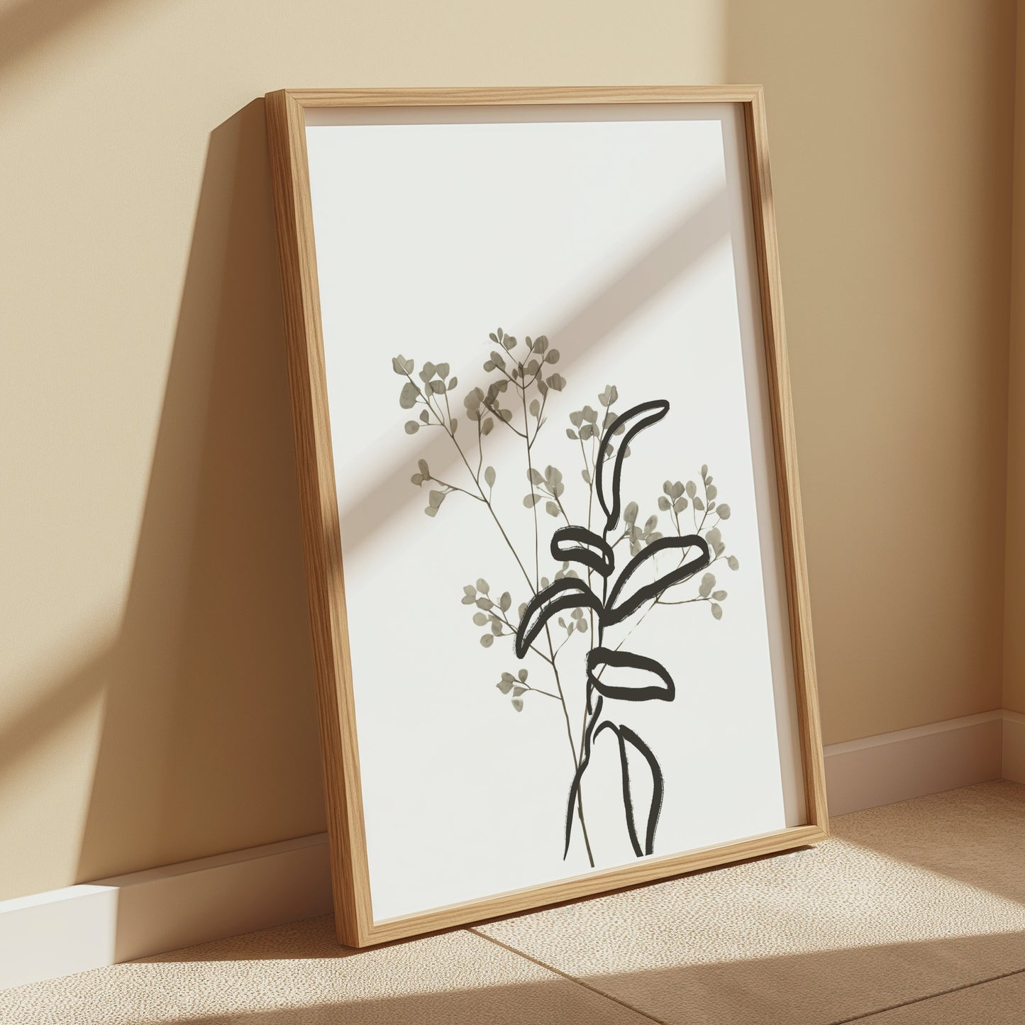 Premium Poster of Minimalist Botanical Art Plant Drawing Posters
