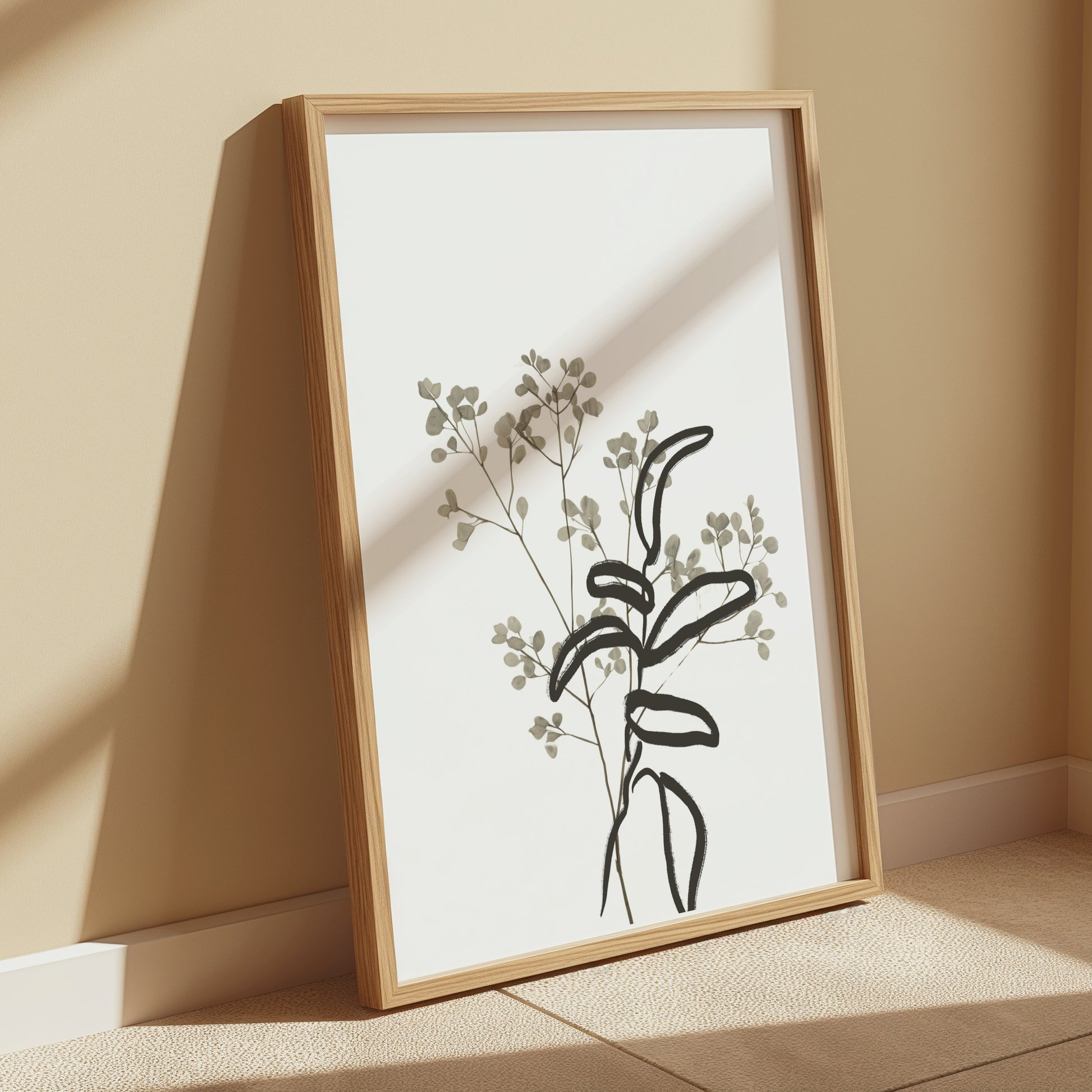 Premium Poster of Minimalist Botanical Art Plant Drawing Posters