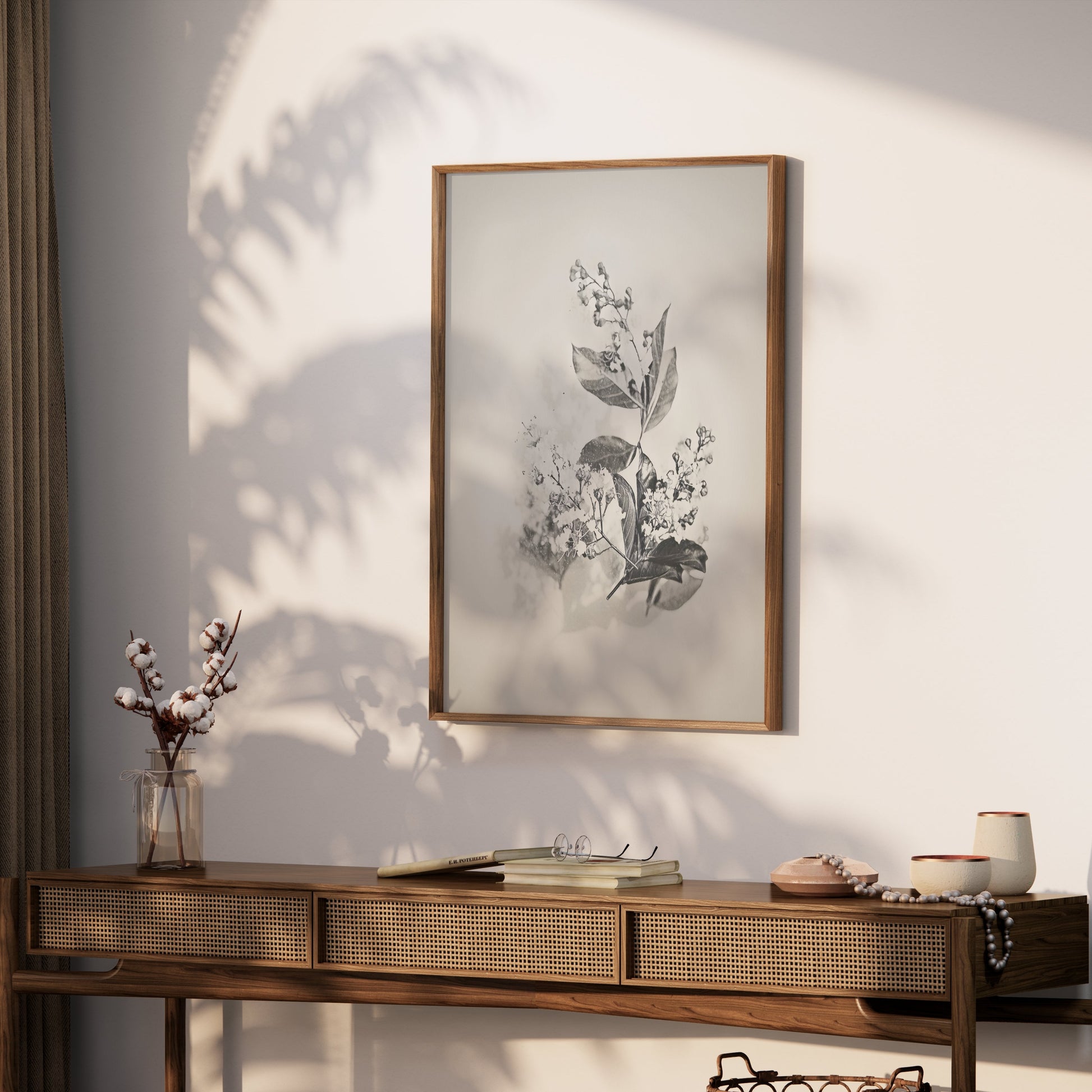 Premium Poster of Minimalist Botanical Art Print Black White Posters