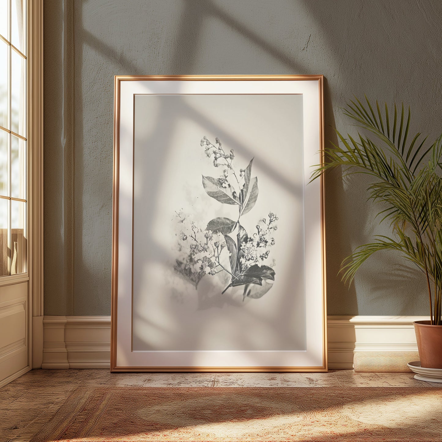 Premium Poster of Minimalist Botanical Art Print Black White Posters