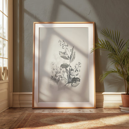 Premium Poster of Minimalist Botanical Art Print Black White Posters
