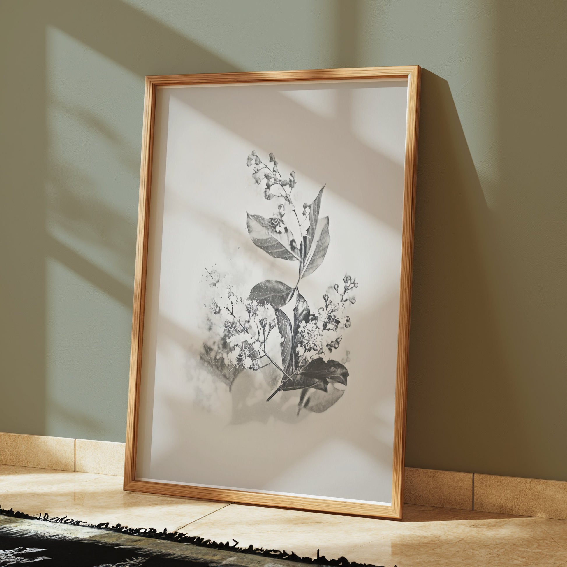 Premium Poster of Minimalist Botanical Art Print Black White Posters